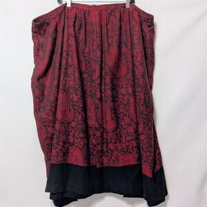 JL Studio plus size Black Red Paisley Skirt 34W